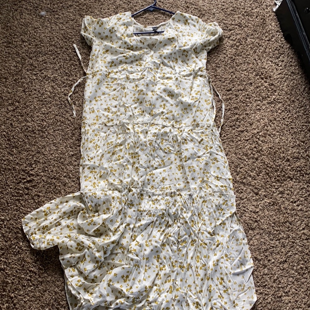 Floral print white dress